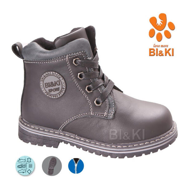 Ботинки biki для мальчиков кожа black р.25 — 16,0 см
