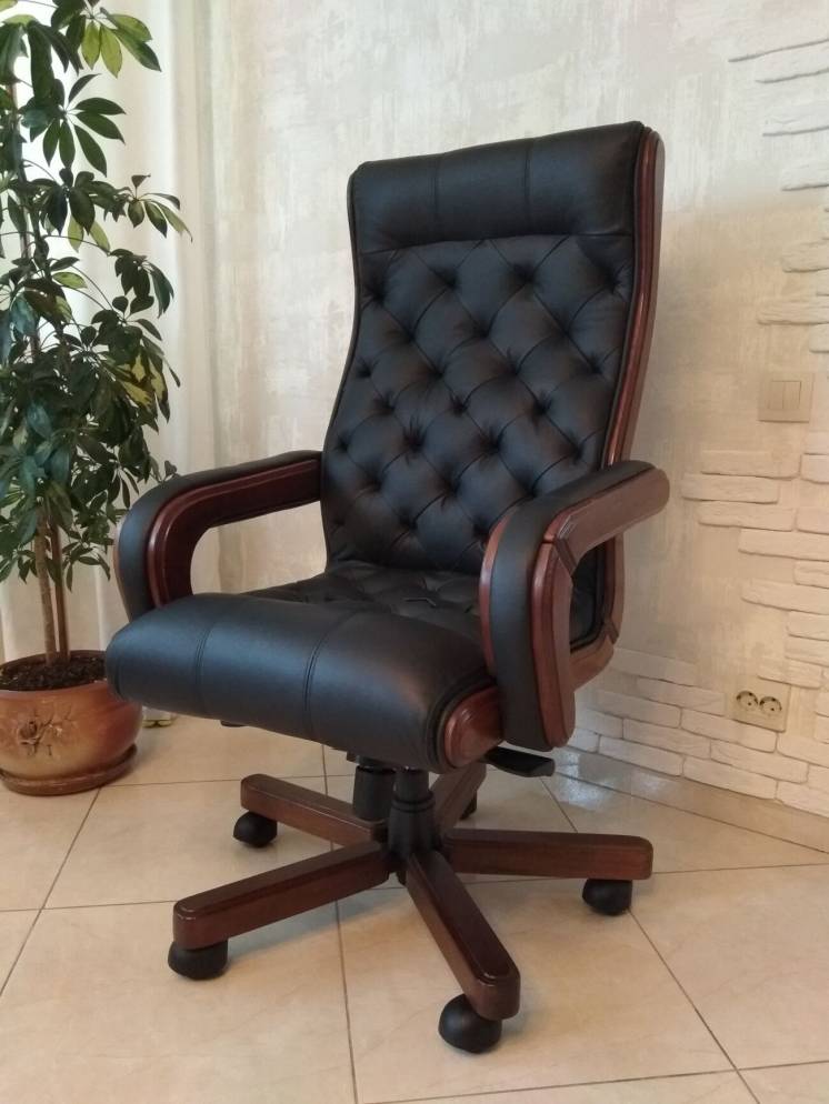 Кресло кожаное Chesterfield для руководителя новое, крісло шкіряне нов
