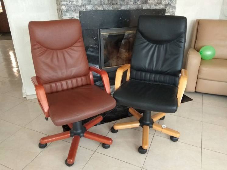 Кресло кожаное офисное, стул, офісне крісло для компютера, обертове