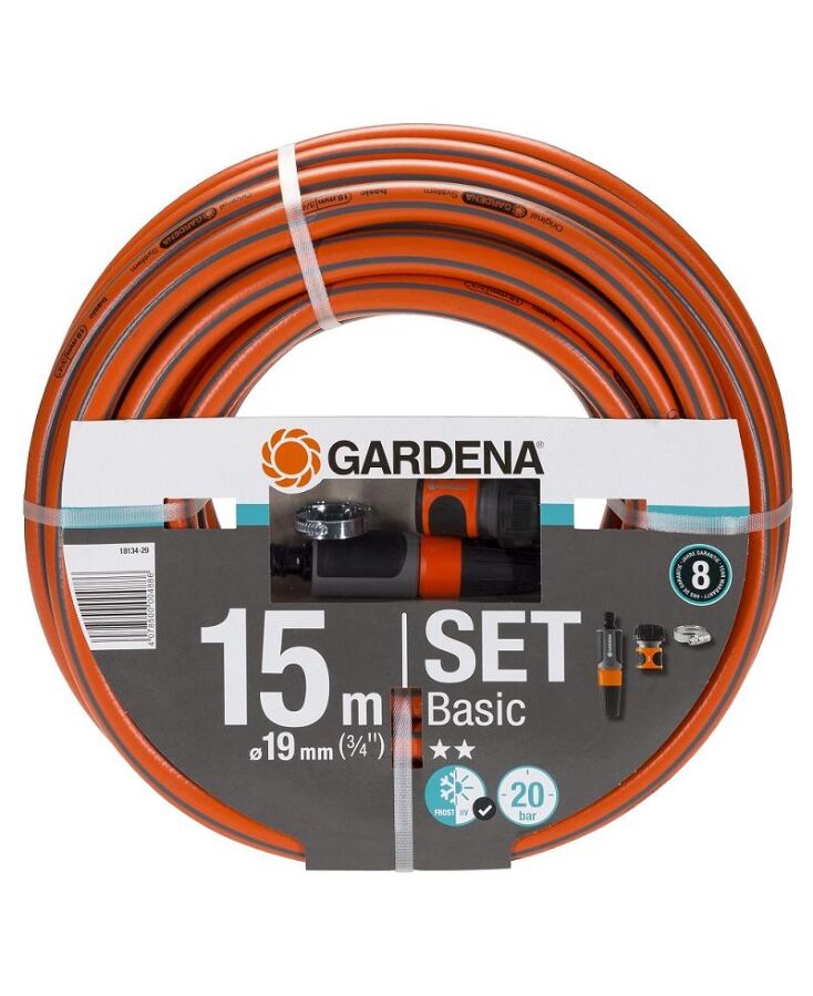 Шланг с комплектом для полива от насоса Gardena Basic 19 мм (3/4″), 15
