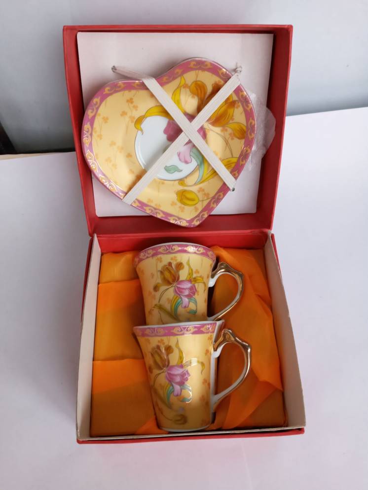 Сервиз кофейный ELINA фарфоровый на две персоны подарочный