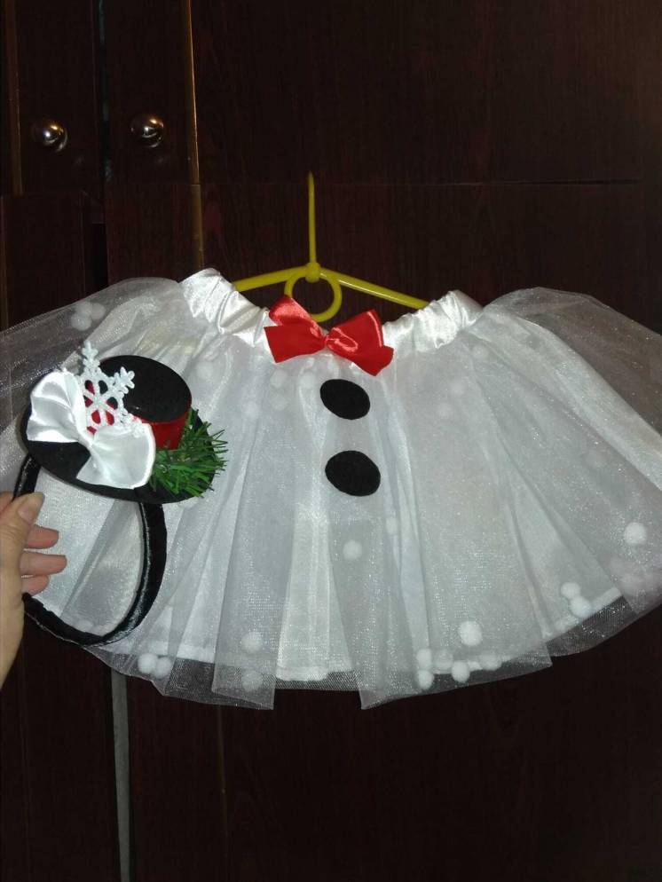 спідничка фатінова біла сніжинка карнавальна новорічн